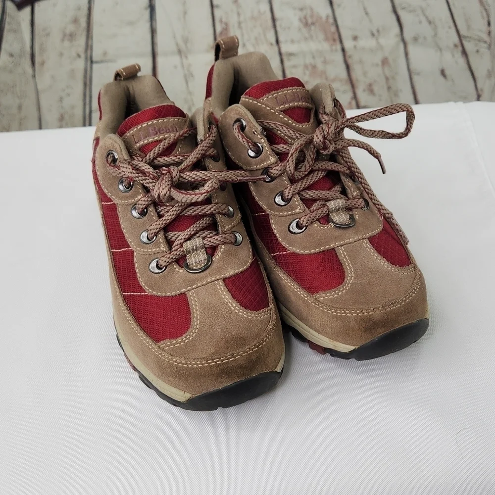L.L Bean Womens Tek 2.5 Red/Brown 296493 Waterproof Hiking Shoes